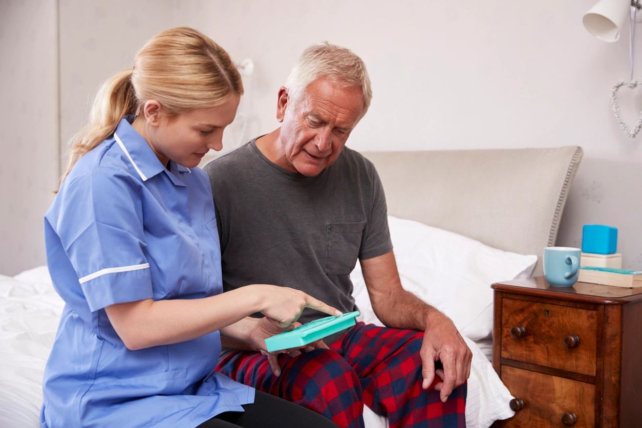 Old People Senior Man With Winter Seasonal Illness